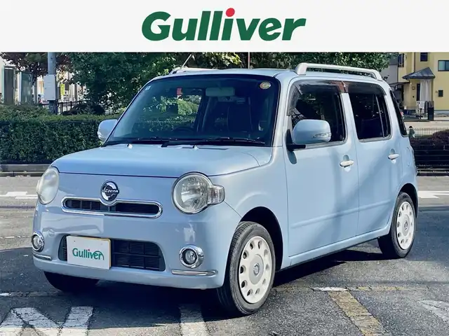 ダイハツ ミラ ココア プラスX スペシャルコーデ 神奈川県 2014(平26)年 2.7万km ミストブルーマイカメタリック 社外SDナビ/CD/DVD/Bluetooth/ワンセグ/革巻きステアリング/ブラウンスウェード調シート/ルーフレール/スマートキー/電動格納ウインカーミラー/SRSエアバッグ(運転席/助手席)