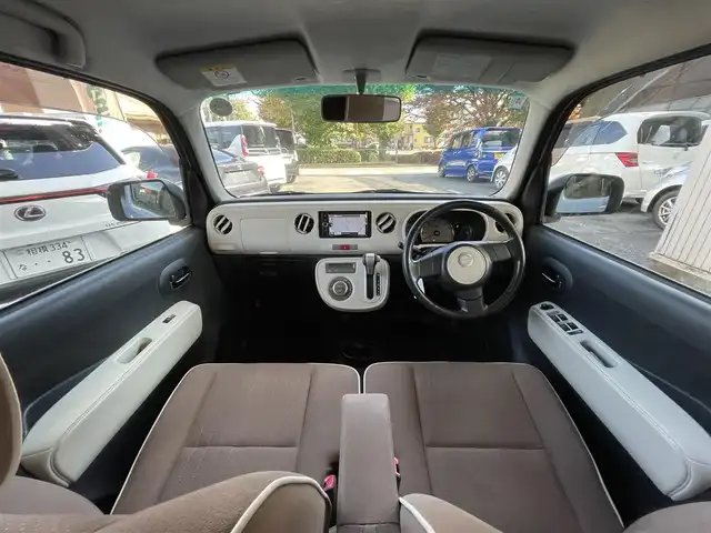 ダイハツ ミラ ココア プラスX スペシャルコーデ 神奈川県 2014(平26)年 2.7万km ミストブルーマイカメタリック 社外SDナビ/CD/DVD/Bluetooth/ワンセグ/革巻きステアリング/ブラウンスウェード調シート/ルーフレール/スマートキー/電動格納ウインカーミラー/SRSエアバッグ(運転席/助手席)