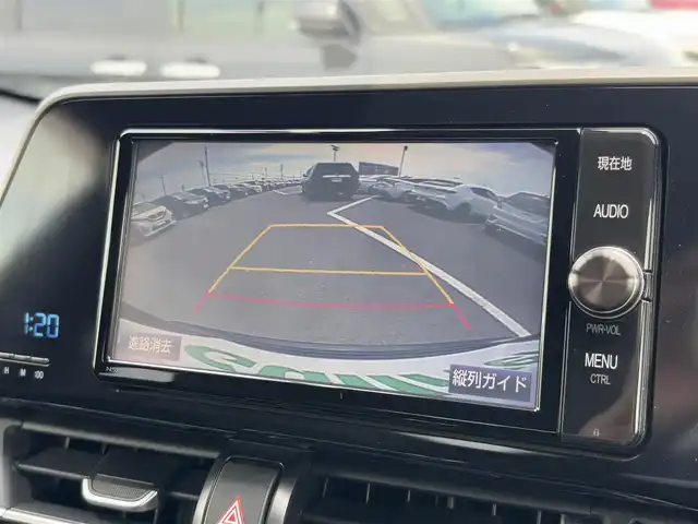 トヨタ Ｃ－ＨＲ G LEDエディション 徳島県 2018(平30)年 7.7万km ブラックマイカ 純正7型SDナビ　NSZN-W66T/　AM/FM/Bluetooth/DISC/SD/フルセグTV/オートブレーキホールド/バックカメラ/ビルトインETC/ドライブレコーダー　DRT-H66A/電子パーキング/追従式クルーズコントロール/ブラインドスポットモニター/自動格納ミラー/フォグライト/純正ドアバイザー/LEDヘッドライト/スマートキー/ハーフレザーシート/シートヒーター/純正フロアマット/スペアキー