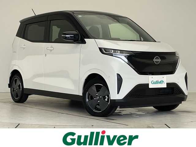 日産 サクラ X 愛知県 2025(令7)年 0.3万km アメジストブラック/シルキーホワイト 純正9型ナビ/全方位カメラ/バックカメラ/コーナーセンサー/純正アルミホイール/LEDヘッドライト/オートライト/ドライブレコーダー/ETC/衝突軽減システム/フルセグ/CD DVD/Bluetooth/ステアリングスイッチ/スマートキー/プッシュスタート