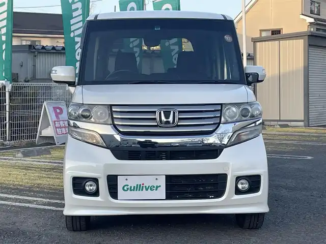 ホンダ Ｎ ＢＯＸ カスタム G ターボSSパッケージ 宮城県 2013(平25)年 9.7万km プレミアムホワイトパール 純正ナビ/フルセグＴＶ/ＡＭ／ＦＭ／ＣＤ／ＤＶＤ／ＵＳＢ／Ｂｌｕｅｔｏｏｔｈ/クルーズコントロール/横滑り防止装置/オートライト（ＬＥＤ）/純正フロアマット/純正ドアバイザー/スペアキー×１/エンジンスターター/両側パワースライドドア
