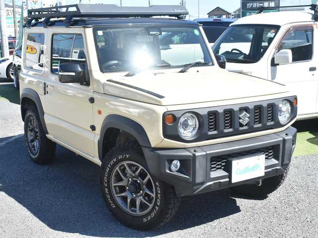 スズキ ジムニー XC 神奈川県 2021(令3)年 4.8万km シフォンアイボリーメタリックブラック2トーンルーフ ルーフキャリア/オープンカントリー（ホワイト）185/85R16/ノーマルタイヤあり/リヤラダー/テールランプカバー/フェンダーカバー/フロアマット/クルーズコントロール/LEDヘッドライト/ヘッドライトウォッシャー/KENWOODメモリナビ/地デジTV/バックカメラ/Bluetooth/保証書/取説ナビ説