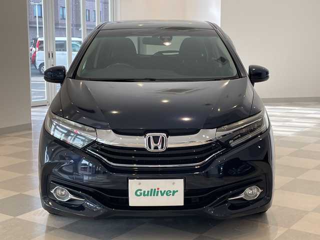 ホンダ シャトル ハイブリッド X スタイルED 福井県 2016(平28)年 5万km ミッドナイトブルービームM ワンオーナー/４WD/純正8インチインターナビ/フルセグTV/BT/DVD/CD/USB/HDMI/バックカメラ/シティブレーキアクティブシステム/クルーズコントロール/ETC/ドライブレコーダー/ハーフレザーシート/パドルシフト/オートライト/LEDヘッドライト/プッシュスタート/スマートキー×2/純正15インチアルミホイール/純正フロアマット/ステアリングスイッチ