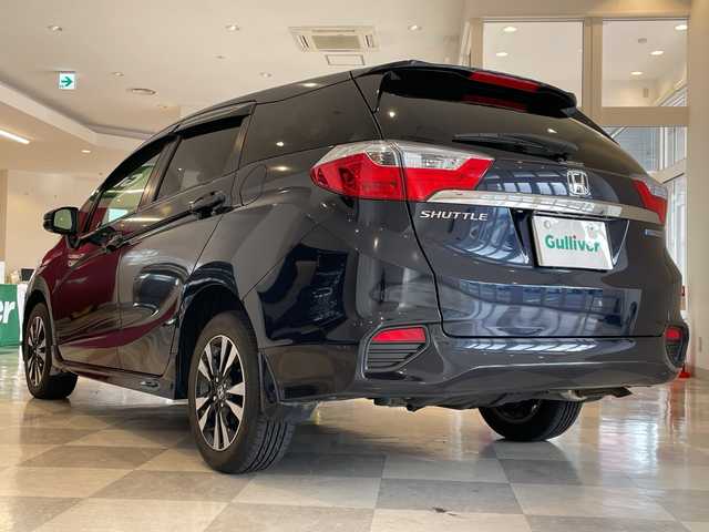 ホンダ シャトル ハイブリッド X スタイルED 福井県 2016(平28)年 5万km ミッドナイトブルービームM ワンオーナー/４WD/純正8インチインターナビ/フルセグTV/BT/DVD/CD/USB/HDMI/バックカメラ/シティブレーキアクティブシステム/クルーズコントロール/ETC/ドライブレコーダー/ハーフレザーシート/パドルシフト/オートライト/LEDヘッドライト/プッシュスタート/スマートキー×2/純正15インチアルミホイール/純正フロアマット/ステアリングスイッチ