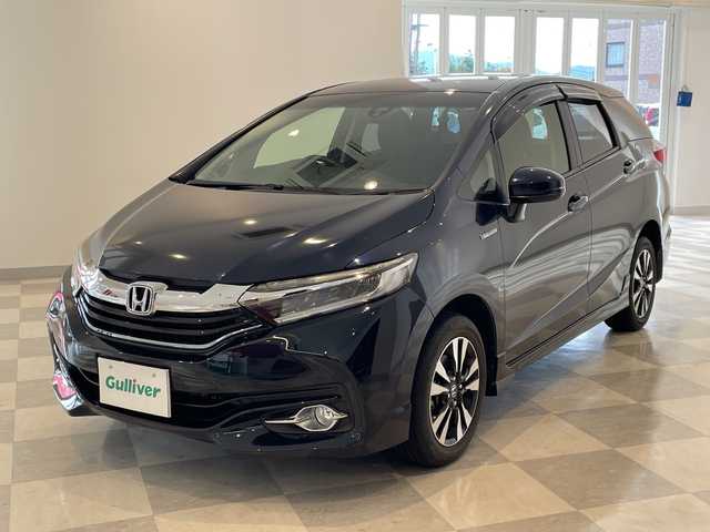 ホンダ シャトル ハイブリッド X スタイルED 福井県 2016(平28)年 5万km ミッドナイトブルービームM ワンオーナー/４WD/純正8インチインターナビ/フルセグTV/BT/DVD/CD/USB/HDMI/バックカメラ/シティブレーキアクティブシステム/クルーズコントロール/ETC/ドライブレコーダー/ハーフレザーシート/パドルシフト/オートライト/LEDヘッドライト/プッシュスタート/スマートキー×2/純正15インチアルミホイール/純正フロアマット/ステアリングスイッチ