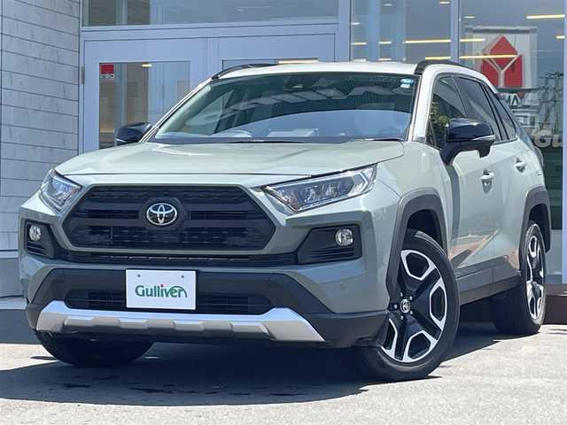 トヨタ ＲＡＶ４ アドベンチャー 道央・札幌 2019(令1)年 3.8万km アッシュグレーメタリック/シアンメタリック ・４WD/・衝突軽減ブレーキ/・純正SDナビ/　CD＆DVD＆BT＆TV/・バックカメラ/・コーナーセンサー/・レーンキープアシスト/・レーダークルーズコントロール/・パワーシート/・レザーシート/・前後ドライブレコーダー/・プッシュスタート/・スマートキー/・オートエアコン/・オートライト/・オートリトラミラー/・オートハイビーム/・ビルトインETC/・MT付きAT/・ステアリングスイッチ/・純正フロアマット/・ウィンカーミラー/・フォグライト