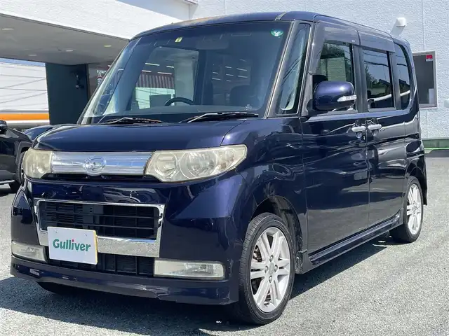 ダイハツ タント カスタム RS 熊本県 2010(平22)年 8万km ミスティックブルーマイカアロワナ ワンオーナー/社外ナビ/（フルセグTV/Bluetooth/CD/DVD）/左側パワースライドドア/ウィンカーミラー/純正15インチAW/ABS/盗難防止装置/保証書/取扱説明書