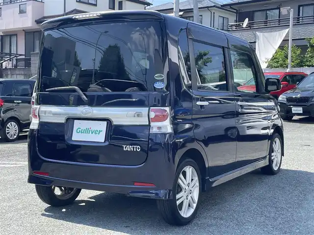 ダイハツ タント カスタム RS 熊本県 2010(平22)年 8万km ミスティックブルーマイカアロワナ ワンオーナー/社外ナビ/（フルセグTV/Bluetooth/CD/DVD）/左側パワースライドドア/ウィンカーミラー/純正15インチAW/ABS/盗難防止装置/保証書/取扱説明書