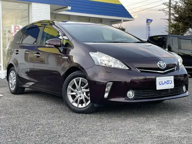 トヨタ プリウス α G チューンブラック 徳島県 2014(平26)年 8.3万km ブラキッシュレッドマイカ (株)IDOMが運営する【じしゃロン徳島店】の自社ローン専用車両になりますこちらは現金またはオートローンご利用時の価格です。/自社ローンご希望の方は別途その旨お申付け下さい”		/純正8型ナビゲーション/（フルセグ/CD/DVD/SD/MSV/BT)/バックカメラ/ＬＥＤヘッドライト/フォグランプ/2カメラドライブレコーダー/ビルトインＥＴＣ/ヘッドライトウォッシャー/ハーフレザーシート/ＥＶ＆ＥＣＯ＆パワーモード切替/クルーズコントロール/ウィンカーミラー/プッシュスタート/スマートキー/室内ＬＥＤランプ/１２Ｖ１２０Ｗアクセサリーソケット/革巻きステアリング/ステアリングリモコン/Ｗエアバック/カーテンエアバック/純正フロアマット/サイドバイザー