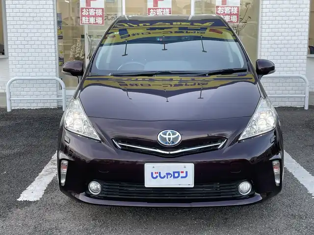 トヨタ プリウス α G チューンブラック 徳島県 2014(平26)年 8.3万km ブラキッシュレッドマイカ (株)IDOMが運営する【じしゃロン徳島店】の自社ローン専用車両になりますこちらは現金またはオートローンご利用時の価格です。/自社ローンご希望の方は別途その旨お申付け下さい”		/純正8型ナビゲーション/（フルセグ/CD/DVD/SD/MSV/BT)/バックカメラ/ＬＥＤヘッドライト/フォグランプ/2カメラドライブレコーダー/ビルトインＥＴＣ/ヘッドライトウォッシャー/ハーフレザーシート/ＥＶ＆ＥＣＯ＆パワーモード切替/クルーズコントロール/ウィンカーミラー/プッシュスタート/スマートキー/室内ＬＥＤランプ/１２Ｖ１２０Ｗアクセサリーソケット/革巻きステアリング/ステアリングリモコン/Ｗエアバック/カーテンエアバック/純正フロアマット/サイドバイザー