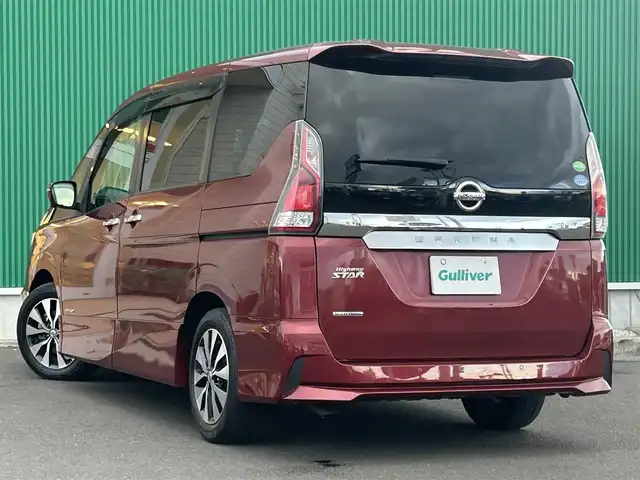 日産 セレナ ハイウェイスターVセレクションⅡ 宮城県 2019(令1)年 7.5万km マルーンレッド セーフティパックB/・プロパイロット/・車線逸脱防止支援システム/・SRSエアバッグ（サイド/カーテン）/・インテリジェントアラウンドビューモニター/・インテリジェントルームミラー/・踏み間違い衝突防止アシスト/・インテリジェントパーキングアシスト/・標識検知機能/・ふらつき警報/・フロント＆バックソナー/・電動パーキングブレーキ/・オートブレーキホールド/・ヒーター付ドアミラー/＝＝＝/インテリジェントエマージェンシーブレーキ/車線逸脱警報/純正フリップダウンモニター/純正9インチナビ（MM517D-L）/・CD/DVD/・Bluetooth/・フルセグTV/ビルトインETC/ドライブレコーダー/ハンズフリーパワースライドドア（両側）/革巻きステアリング/LEDヘッドランプ/ハイビームアシスト/フォグランプ/オートライト/スマートキー＆プッシュスタート/電動格納ミラー/純正16インチAW/純正フロアマット/純正ドアバイザー