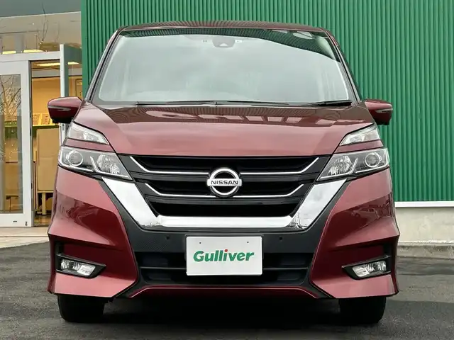 日産 セレナ ハイウェイスターVセレクションⅡ 宮城県 2019(令1)年 7.5万km マルーンレッド セーフティパックB/・プロパイロット/・車線逸脱防止支援システム/・SRSエアバッグ（サイド/カーテン）/・インテリジェントアラウンドビューモニター/・インテリジェントルームミラー/・踏み間違い衝突防止アシスト/・インテリジェントパーキングアシスト/・標識検知機能/・ふらつき警報/・フロント＆バックソナー/・電動パーキングブレーキ/・オートブレーキホールド/・ヒーター付ドアミラー/＝＝＝/インテリジェントエマージェンシーブレーキ/車線逸脱警報/純正フリップダウンモニター/純正9インチナビ（MM517D-L）/・CD/DVD/・Bluetooth/・フルセグTV/ビルトインETC/ドライブレコーダー/ハンズフリーパワースライドドア（両側）/革巻きステアリング/LEDヘッドランプ/ハイビームアシスト/フォグランプ/オートライト/スマートキー＆プッシュスタート/電動格納ミラー/純正16インチAW/純正フロアマット/純正ドアバイザー