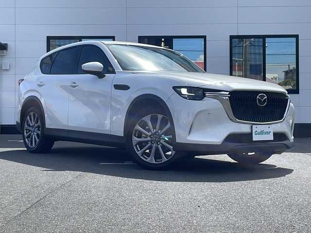 マツダ ＣＸ－６０ XD Lパッケージ 山口県 2023(令5)年 2.2万km ロジウムホワイトプレミアムメタリック マツダコネクト/・AM/FMラジオ/・Bluetooth/・スマートフォン連携【Apple CarPlay/Android Auto】/・フルセグテレビ/・HDMI/アラウンドビューモニター/マツダ・ハーモニック・アコースティックス/ETC/ドライブレコーダー/LEDヘッドランプ/オートライト/オートマチックハイビーム/電動パーキング/オートブレーキホールド/アイドリングストップ/全席シートヒーター/メモリー付パワーシート/100V電源/USB入力端子/電動リアゲート/20インチ純正アルミホイール/社外フロアマット/スマートキー【スペアキー有】/プッシュアップスタート/スマートブレーキサポート/レーンアシスト/追従有クルーズコントロール/横滑り防止装置/盗難防止装置/取扱説明書/保証書/記録簿/ワンオーナー
