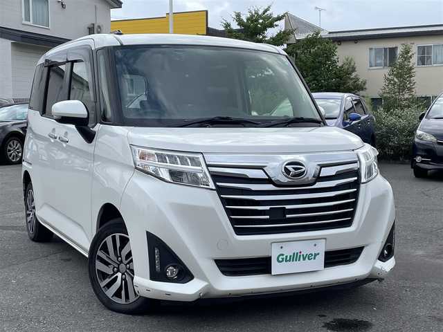 ダイハツ トール カスタムG 道央・札幌 2017(平29)年 5.7万km パールホワイトⅢ 登録時走行距離56785km/　4　W　D　/寒冷地仕様/純正SDナビ(CD/DVD/SD)/フルセグテレビ/アイドリングストップ/クルーズコントロール（追従走行なし）/ドアバイザー/プッシュスタート/両側パワースライドドア/ドライブレコーダー（前後）/横滑り防止装置/盗難防止装置/フォグランプ/フロントデアイサースイッチ/ステアリングスイッチ/革巻きステアリング/電動格納ミラー