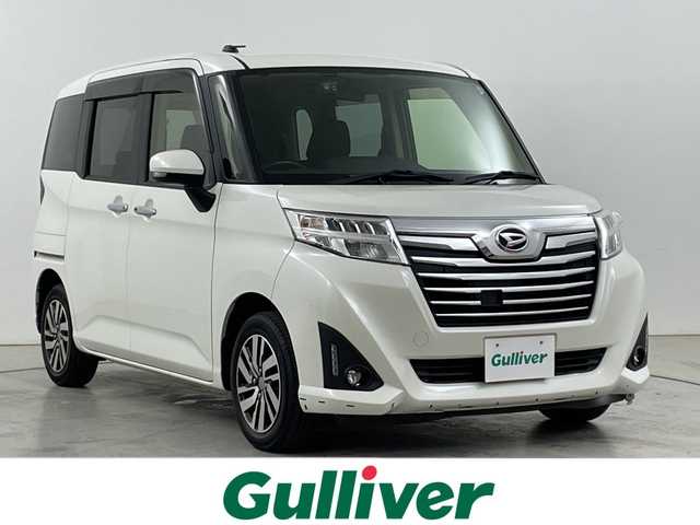 ダイハツ トール カスタムG 道央・札幌 2017(平29)年 5.7万km パールホワイトⅢ 登録時走行距離56785km/　4　W　D　/寒冷地仕様/純正SDナビ(CD/DVD/SD)/フルセグテレビ/アイドリングストップ/クルーズコントロール（追従走行なし）/ドアバイザー/プッシュスタート/両側パワースライドドア/ドライブレコーダー（前後）/横滑り防止装置/盗難防止装置/フォグランプ/フロントデアイサースイッチ/ステアリングスイッチ/革巻きステアリング/電動格納ミラー