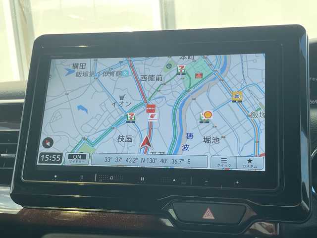 ホンダ Ｎ ＢＯＸ カスタム L 福岡県 2023(令5)年 2.5万km プラチナホワイトパール 9インチカロッツェリアナビ　AVIC-RQ720/【AM/FM/CD/DVD/BT/SD】/バックカメラ/ビルトインETC/リアコーナーセンサー/両側パワースライドドア/前席シートヒーター/レーダークルーズコントロール/アイドリングストップ/LEDヘッドライト/オートライト/衝突軽減ブレーキ/レーンキープアシスト