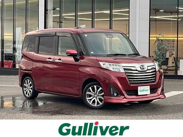ダイハツ トール カスタムG ターボ SAⅢ 新潟県 2019(平31)年 6.5万km ファイアークォーツレッドM オプションSDナビ/（DTV/DVD/Bluetooth））/衝突軽減/コーナーセンサー/クルーズコントロール/バックカメラ/プッシュスタート/スマートキー/アイドリングストップ/ターボ/ETC/両側パワースライドドア/フロアマット/HIDヘッドライト/純正AW