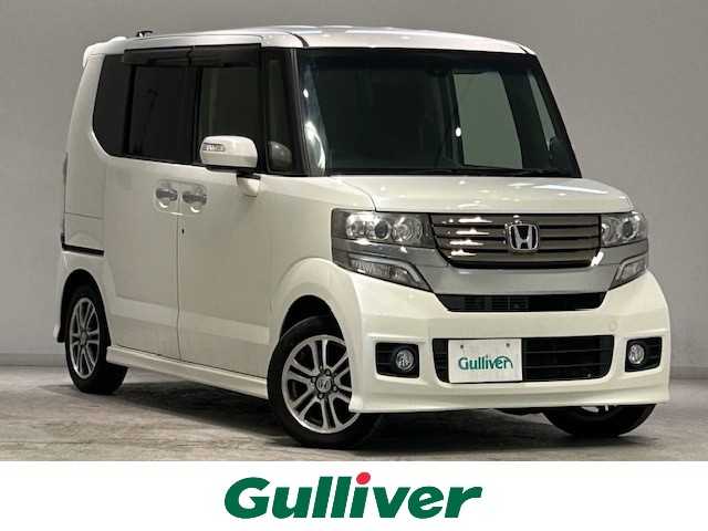 ホンダ Ｎ ＢＯＸ カスタム G SSパッケージ 宮城県 2014(平26)年 8.6万km プレミアムホワイトパール 両側電動スライドドア/CTBA（シティブレーキアクティブシステム）/純正ナビ/バックカメラ/Bluetooth/CD/DVD/フルセグTV/キセノンライト/フォグライト/スマートキー/スペアキー/オートライト/オートエアコン/電動格納ミラー/ドアバイザー