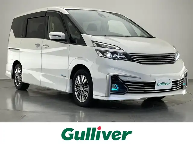 日産 セレナ ライダー プロパイロット E 愛知県 2017(平29)年 6万km ブリリアントホワイトパール 純正８型ナビ　ライダー専用エアロ　プロパイロット　禁煙　フルセグ　ブルーレイ再生　両側パワスラ　ＥＴＣ　ドラレコ　シートヒーター　衝突軽減　追従クルコン　ＬＥＤオートライト　ＡＵＴＥＣＨアルミホイール