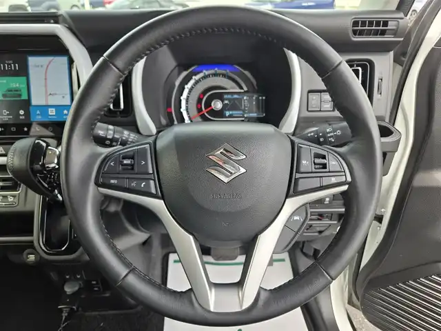 スズキ ハスラー HYBRID X 鹿児島県 2022(令4)年 1.9万km ピュアホワイトP アダプティブクルーズコントロール　/Ｄ＋Ｎ席シートヒーター　/全方位カメラ　/ビルトインＥＴＣ　/純正メモリーナビ　/Ｂｌｕｅｔｏｏｔｈオーディオ　/コーナーセンサー　/純正アルミホイール（１５インチ）/LEDヘッドライト/横滑り防止装置/レーンキープアシスト/プッシュスタート/スマートキー/エアバッグ(W＋サイド)/衝突被害軽減システム