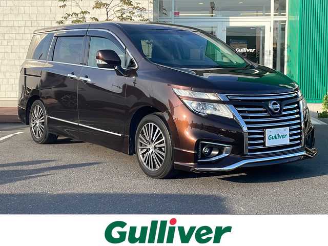 日産 エルグランド 250ハイウェイスター プレミアム 青森県 2014(平26)年 8.8万km インペリアルアンバーP 4WD/純正8インチナビ・フルセグTV/純正フリップダウンモニター/CD・DVD・Bluetooth・SD/バックカメラ/黒レザーシート/前席パワーシート・シートヒーター/両側パワースライドドア/パワーバックドア/クルーズコントロール/純正エンジンスターター/ビルトインETC/前方ドライブレコーダー/LEDヘッドライト/フォグランプ/純正18インチアルミ/インテリキー/プッシュスタート