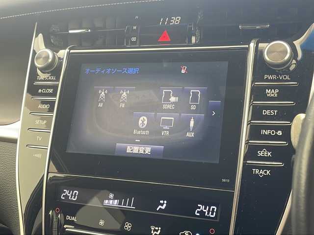 トヨタ ハリアー エレガンス 沖縄県 2014(平26)年 9万km スパークリングブラックパールクリスタルシャイン 純正8インチナビ　/フルセグＴＶ　/ＣＤ／ＤＶＤ　/ＡＵＸ　/Ｂｌｕｅｔｏｏｔｈ　/バックカメラ　/ＥＴＣ　/ＬＥＤライト　/前後ドラレコ　/ハーフレザーシート　/パワーシート　/横滑防止装置　/盗難防止装置　/純正フロアマット/純正20インチアルミホイール