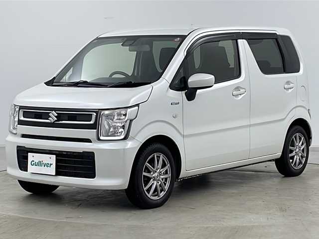 スズキ ワゴンＲ HYBRID FX 道央・札幌 2018(平30)年 6.9万km ピュアホワイトP ・４WD　ハイブリッド/・スズキセーフティサポート/・デュアルカメラブレーキサポート/・LEDライト/・オートライト/・シートヒーター/ミラーヒーター/・ホップアップディスプレイ/・ETC/・社外CDオーディオ/・横滑り防止/・アイドリングストップ