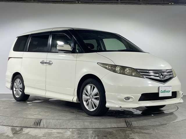 ホンダ エリシオン G Aero HDDナビ SP 福岡県 2009(平21)年 16.5万km プレミアムホワイトパール 左側パワースライドドア不良/純正HDDナビ/（ワンセグTV/CD/AM/FM）/バックモニター/フリップダウンモニター/ETC/HIDヘッドライト