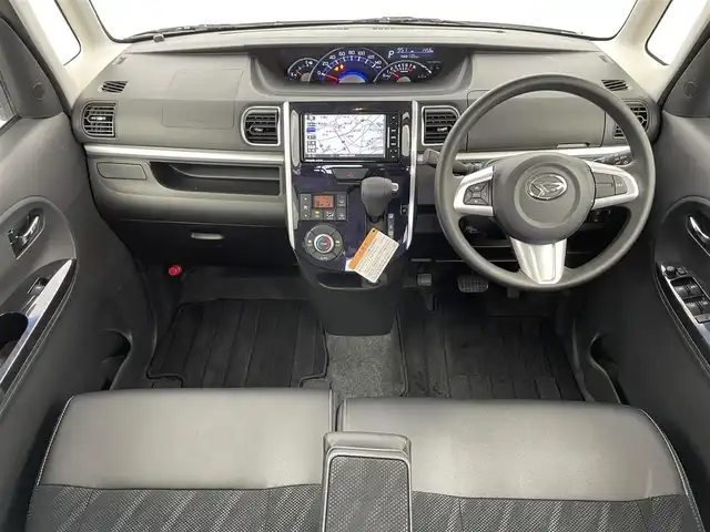 ダイハツ タント カスタム X トップED SA Ⅲ 富山県 2018(平30)年 2.8万km パールホワイトⅢ 純正ナビ（AM/FM/CD/DVD/BT）/フルセグTV/バックカメラ/社外AW付き冬タイヤ積込/片側パワースライドドア/衝突被害軽減ブレーキ/レーンキープアシスト/オートマチックハイビーム/LEDヘッドライト/コーナーセンサー/スマートキー/プッシュスタート/純正フロアマット/アイドリングストップ/ドアバイザー