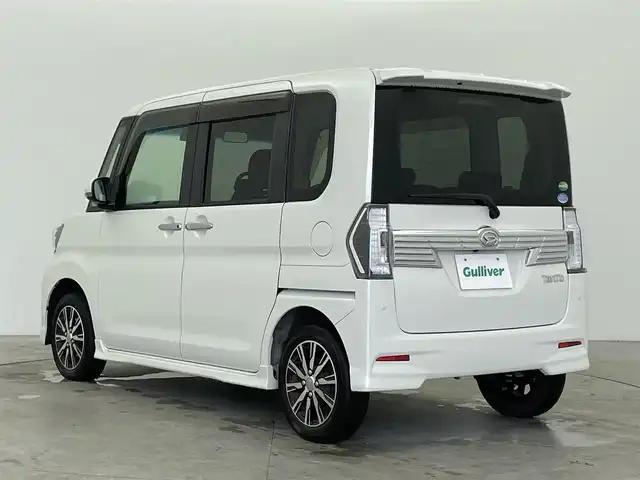 ダイハツ タント カスタム X トップED SA Ⅲ 富山県 2018(平30)年 2.8万km パールホワイトⅢ 純正ナビ（AM/FM/CD/DVD/BT）/フルセグTV/バックカメラ/社外AW付き冬タイヤ積込/片側パワースライドドア/衝突被害軽減ブレーキ/レーンキープアシスト/オートマチックハイビーム/LEDヘッドライト/コーナーセンサー/スマートキー/プッシュスタート/純正フロアマット/アイドリングストップ/ドアバイザー