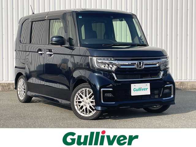 ホンダ Ｎ ＢＯＸ カスタム L ターボ 福岡県 2021(令3)年 3.7万km ミッドナイトブルービームM ワンオーナー/ホンダセンシング/CMBS/レーンアシスト/パーキングセンサー/社外ナビ（ＭＤＶ－Ｓ７０８Ｌ）/フルセグTV/CD/DVD/BT/SD/AM/FM/バックカメラ/両側パワースライドドア/前席シートヒーター/レーダークルーズコントロール/ＬＥＤオートライト/フォグランプ/パドルシフト/純正ＡＷ/スマートキー/プッシュスタート/シートバックテーブル/ロールサンシェード
