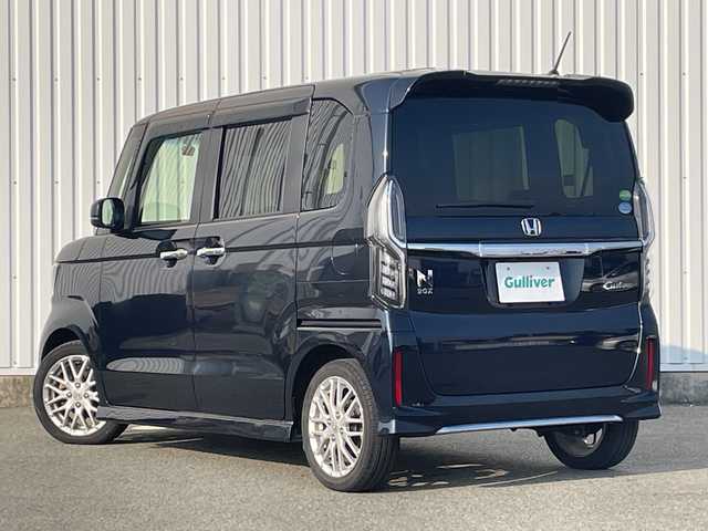 ホンダ Ｎ ＢＯＸ カスタム L ターボ 福岡県 2021(令3)年 3.7万km ミッドナイトブルービームM ワンオーナー/ホンダセンシング/CMBS/レーンアシスト/パーキングセンサー/社外ナビ（ＭＤＶ－Ｓ７０８Ｌ）/フルセグTV/CD/DVD/BT/SD/AM/FM/バックカメラ/両側パワースライドドア/前席シートヒーター/レーダークルーズコントロール/ＬＥＤオートライト/フォグランプ/パドルシフト/純正ＡＷ/スマートキー/プッシュスタート/シートバックテーブル/ロールサンシェード