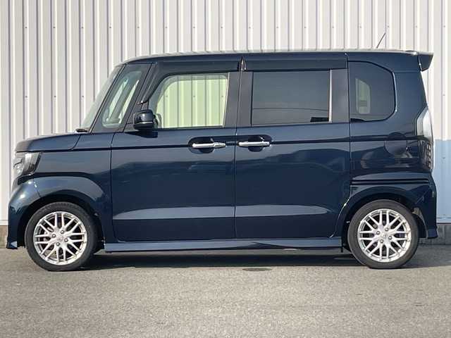 ホンダ Ｎ ＢＯＸ カスタム L ターボ 福岡県 2021(令3)年 3.7万km ミッドナイトブルービームM ワンオーナー/ホンダセンシング/CMBS/レーンアシスト/パーキングセンサー/社外ナビ（ＭＤＶ－Ｓ７０８Ｌ）/フルセグTV/CD/DVD/BT/SD/AM/FM/バックカメラ/両側パワースライドドア/前席シートヒーター/レーダークルーズコントロール/ＬＥＤオートライト/フォグランプ/パドルシフト/純正ＡＷ/スマートキー/プッシュスタート/シートバックテーブル/ロールサンシェード
