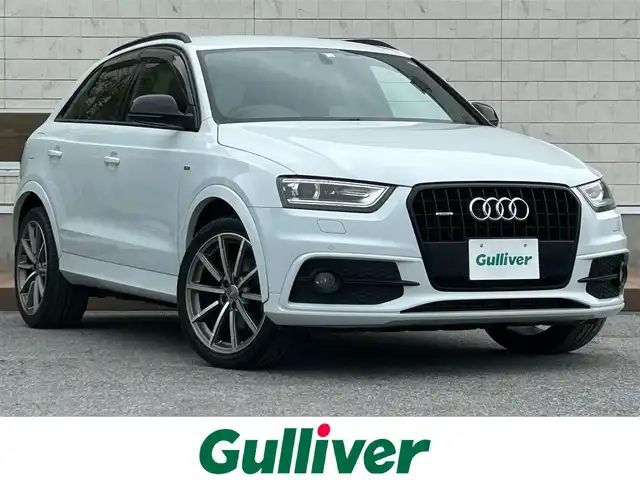 アウディ Ｑ３ Sラインコンペティション 滋賀県 2014(平26)年 8.3万km グレイシアホワイトメタリック ガソリン/4WD(F4)/7速AT/純正ナビ/（FM/AM/CD/DVD/フルセグ/Bluetooth）/ETC/バックカメラ/アイドリングストップ/電子パーキング/コーナーセンサー/パドルシフト/電動格納ミラー/ミラーヒーター/オートエアコン/オートライト/プッシュスタート/パワーウィンドウ/ドアバイザー/ルーフレール/純正マット