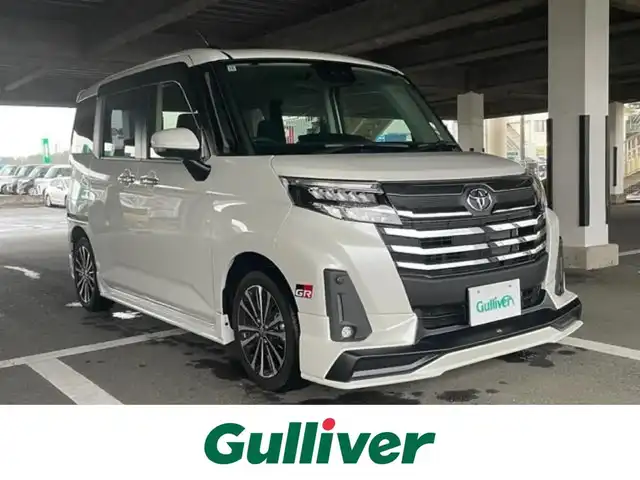 トヨタ ルーミー カスタムG－T 茨城県 2024(令6)年 0.6万km パールホワイトⅢ ワンオーナー　/社外ディスプレイナビ　/-BT/TV/AM/FM/HDMI/両側パワースライドドア　/クルーズコントロール　/ＬＥＤライト　/オートライト　/フルエアロ　/衝突軽減システム　/横滑り防止装置　/盗難防止装置　/エアバックＷ　/アイドリングストップ