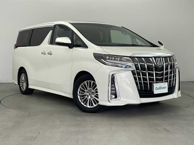 トヨタ アルファード S Cパッケージ 兵庫県 2018(平30)年 3.9万km ラグジュアリーホワイトパールクリスタルシャインガラスフレーク ・純正ナビ（フルセグ・CD・DVD・SD・BT・HDMI）/・バックカメラ/・デジタルインナーミラー/・サンルーフ/・ドライブレコーダー/・ビルトインETC2.0/・レーントレーシングアシスト/・クリアランスソナー/・パーキングサポートブレーキ/・プリクラッシュセーフティ/・ロードサインアシスト/・ナノイー/・オートマチックハイビーム/・三眼LEDオートライト/・フォグランプ/・電動パーキングブレーキ/・ブレーキホールド/・ステアリングヒーター/・合皮シート/・シートヒーター/・シートベンチレーション/・パワーシート/・両側パワースライドドア/・パワーバックドア/・純正フリップダウンモニター/・AC100V/・プッシュスタート/・スマートキー/・W＋サイドエアバック/・カーテンエアバック