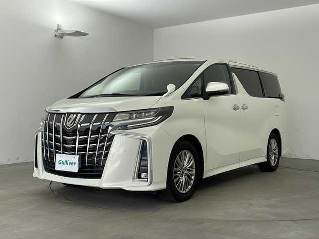 トヨタ アルファード S Cパッケージ 兵庫県 2018(平30)年 3.9万km ラグジュアリーホワイトパールクリスタルシャインガラスフレーク ・純正ナビ（フルセグ・CD・DVD・SD・BT・HDMI）/・バックカメラ/・デジタルインナーミラー/・サンルーフ/・ドライブレコーダー/・ビルトインETC2.0/・レーントレーシングアシスト/・クリアランスソナー/・パーキングサポートブレーキ/・プリクラッシュセーフティ/・ロードサインアシスト/・ナノイー/・オートマチックハイビーム/・三眼LEDオートライト/・フォグランプ/・電動パーキングブレーキ/・ブレーキホールド/・ステアリングヒーター/・合皮シート/・シートヒーター/・シートベンチレーション/・パワーシート/・両側パワースライドドア/・パワーバックドア/・純正フリップダウンモニター/・AC100V/・プッシュスタート/・スマートキー/・W＋サイドエアバック/・カーテンエアバック