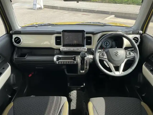 スズキ クロスビー HYBRID MZ 富山県 2018(平30)年 3.2万km ラッシュイエローメタリック/ブラック2トーンルーフ ワンオーナー／/アラウンドビューモニター／/純正８インチナビ／/フルセグＴＶ／/Ｂｌｕｅｔｏｏｔｈ／/ＤＶＤ再生／/運転席助手席シートヒーター／/ＬＥＤオートライト／/コーナーセンサー／/ビルトインＥＴＣ／/クルーズコントロール