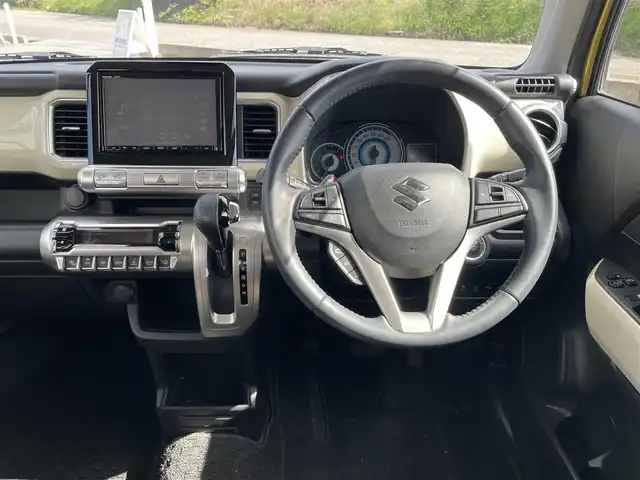 スズキ クロスビー HYBRID MZ 富山県 2018(平30)年 3.2万km ラッシュイエローメタリック/ブラック2トーンルーフ ワンオーナー／/アラウンドビューモニター／/純正８インチナビ／/フルセグＴＶ／/Ｂｌｕｅｔｏｏｔｈ／/ＤＶＤ再生／/運転席助手席シートヒーター／/ＬＥＤオートライト／/コーナーセンサー／/ビルトインＥＴＣ／/クルーズコントロール