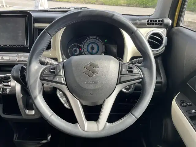 スズキ クロスビー HYBRID MZ 富山県 2018(平30)年 3.2万km ラッシュイエローメタリック/ブラック2トーンルーフ ワンオーナー／/アラウンドビューモニター／/純正８インチナビ／/フルセグＴＶ／/Ｂｌｕｅｔｏｏｔｈ／/ＤＶＤ再生／/運転席助手席シートヒーター／/ＬＥＤオートライト／/コーナーセンサー／/ビルトインＥＴＣ／/クルーズコントロール