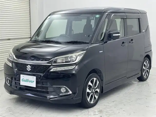 スズキ ソリオ バンディット HV MV Dカメラ ブレーキS 茨城県 2015(平27)年 4.1万km スーパーブラックパール 純正ナビ/・バックカメラ/・フルセグテレビ/・Bluetooth接続/・CDチェンジャー/・AUX（ミュージックプレイヤー接続）/ETC/ドライブレコーダー/両側パワースライドドア/スマートキー/エンジンスタートボタン/シートヒーター/クルーズコントロール/フロントフォグ/純正アルミホイール/LEDヘッドライト/・オートライト/ABS/レーンアシストキープ/横滑り防止装置/盗難防止装置/衝突被害軽減システム