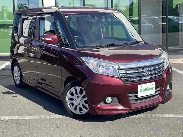スズキ ソリオ HV MZ 道東・釧路十勝 2019(令1)年 7.4万km クラレットレッドM ・4WD/・社外SDナビ/(フルセグ・CD・DVD・BT・FM・AM)/・レーダークルーズコントロール/・両側パワースライドドア/・車線逸脱警報/・衝突軽減システム/・リアパーキングセンサー/・前席シートヒーター/・横滑り防止/・ETC/・前方ドライブレコーダー/・本革巻きステアリング/・ステアリングスイッチ/・アイドリングストップ/・HIDヘッドライト/・オートライト/・フォグライト/・スマートキー/・プッシュスタート/・社外AW付冬タイヤ　積込