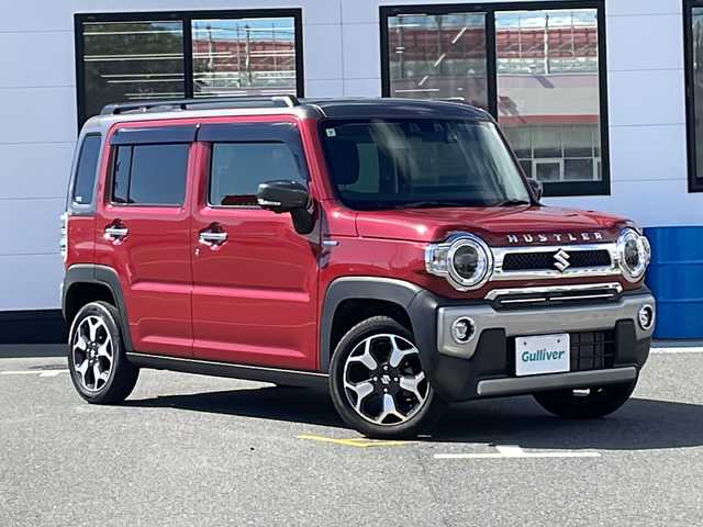 スズキ ハスラー Jスタイル 山口県 2021(令3)年 2万km フェニックスレッドパール/ガンメタリック2トーンルーフ 純正SDナビ　【CN-RZ765W】/・アラウンドビューモニター/・Bluetooth接続/・DVD再生機能有/・フルセグTV/ドライブレコーダー/スズキセーフティサポート/・誤発進抑制機能/・車線逸脱警報/・車線逸脱抑制機能/・ふらつき警報/・先行車発進お知らせ機能/・標識認識機能/・後退時ブレーキサポート/・後方誤発進抑制機能/・リヤパーキングセンサー/純正フロアマット/USB入力端子/スマートキー/プッシュスタート/スペアキー1本/ハーフレザーシート/シートヒーター/ルーフレール/純正LEDライト/純正15インチアルミホイール/ドアバイザー/ウィンカーミラー