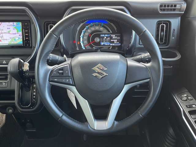 スズキ ハスラー Jスタイル 山口県 2021(令3)年 2万km フェニックスレッドパール/ガンメタリック2トーンルーフ 純正SDナビ　【CN-RZ765W】/・アラウンドビューモニター/・Bluetooth接続/・DVD再生機能有/・フルセグTV/ドライブレコーダー/スズキセーフティサポート/・誤発進抑制機能/・車線逸脱警報/・車線逸脱抑制機能/・ふらつき警報/・先行車発進お知らせ機能/・標識認識機能/・後退時ブレーキサポート/・後方誤発進抑制機能/・リヤパーキングセンサー/純正フロアマット/USB入力端子/スマートキー/プッシュスタート/スペアキー1本/ハーフレザーシート/シートヒーター/ルーフレール/純正LEDライト/純正15インチアルミホイール/ドアバイザー/ウィンカーミラー