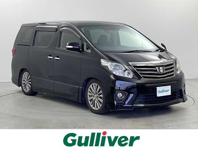 トヨタ アルファード 240S タイプゴールド 栃木県 2013(平25)年 12.9万km ブラック 純正SDナビ/・CD/DVD/BT/フルセグTV/両側パワースライドドア　/純正フリップダウンモニター　/ETC　/バックカメラ　/ハーフレザーシート　/クルーズコントロール　/パワーバックドア　/ウッドコンビステアリング　/オートライト/ブッシュスタート