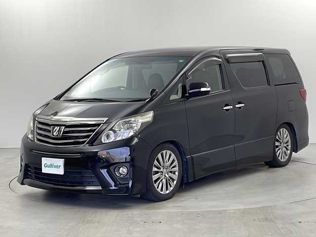 トヨタ アルファード 240S タイプゴールド 栃木県 2013(平25)年 12.9万km ブラック 純正SDナビ/・CD/DVD/BT/フルセグTV/両側パワースライドドア　/純正フリップダウンモニター　/ETC　/バックカメラ　/ハーフレザーシート　/クルーズコントロール　/パワーバックドア　/ウッドコンビステアリング　/オートライト/ブッシュスタート