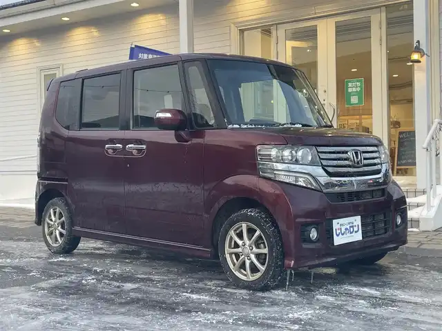 ホンダ Ｎ ＢＯＸ カスタム G Aパッケージ 秋田県 2014(平26)年 9.5万km プレミアムディープロッソパール (株)IDOMが運営する【じしゃロン秋田店】の自社ローン専用車両になりますこちらは現金またはオートローンご利用時の価格です。自社ローンご希望の方は別途その旨お申付け下さい/メモリナビ/ワンセグテレビ/バックカメラ/ウィンカーミラー/プッシュスタート/片側パワースライドドア/ETC/スマートキー