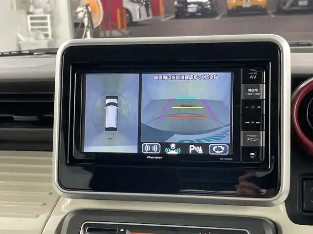 スズキ スペーシア HYBRID X 愛知県 2020(令2)年 4.4万km ツールグリーンパールメタリック/ブラック2トーン 禁煙車/純正7インチナビ/（CD/DVD/Bluetooth/フルセグTV/SD/USB)/全方位カメラ/スズキセーフティサポート/・衝突軽減ブレーキ/・レーンキープアシスト/・オートマチックハイビーム/・パーキングセンサー/ヘッドアップディスプレイ/ドライブレコーダー/シートヒーター/両側パワースライドドア/アイドリングストップ/スマートキー/スペアキー1本/プッシュスタート/LEDヘッドライト/オートライト/純正14インチアルミホイール/純正フロアマット/ベンチシート/横滑り防止装置