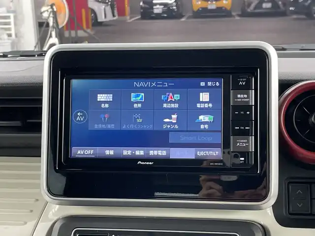 スズキ スペーシア HYBRID X 愛知県 2020(令2)年 4.4万km ツールグリーンパールメタリック/ブラック2トーン 禁煙車/純正7インチナビ/（CD/DVD/Bluetooth/フルセグTV/SD/USB)/全方位カメラ/スズキセーフティサポート/・衝突軽減ブレーキ/・レーンキープアシスト/・オートマチックハイビーム/・パーキングセンサー/ヘッドアップディスプレイ/ドライブレコーダー/シートヒーター/両側パワースライドドア/アイドリングストップ/スマートキー/スペアキー1本/プッシュスタート/LEDヘッドライト/オートライト/純正14インチアルミホイール/純正フロアマット/ベンチシート/横滑り防止装置