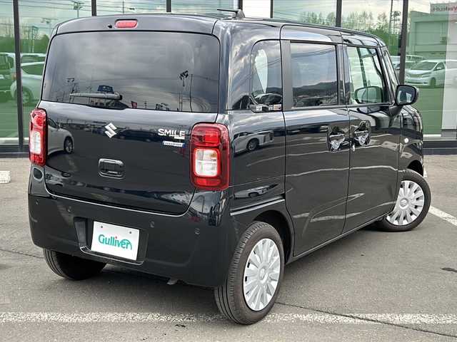 スズキ ワゴンＲ スマイル HYBRID S 新潟県 2023(令5)年 3.8万km ブルーイッシュブラックパール3 ・４WD/・寒冷地仕様/・社外メモリナビ/（CD&DVD&SD&USB&BT&ワンセグ）/・衝突軽減ブレーキ/・レーンキープアシスト/・横滑り防止/・両側パワースライド/・コーナーセンサー/・D/Nシートヒーター/・ベンチシート/・ドアミラーヒーター/・ETC/・プッシュスタート/・ハロゲンヘッドライト/・純正フロアマット/・純正ホイールキャップ付鉄ホイール